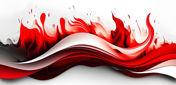 Red Abstract Waves