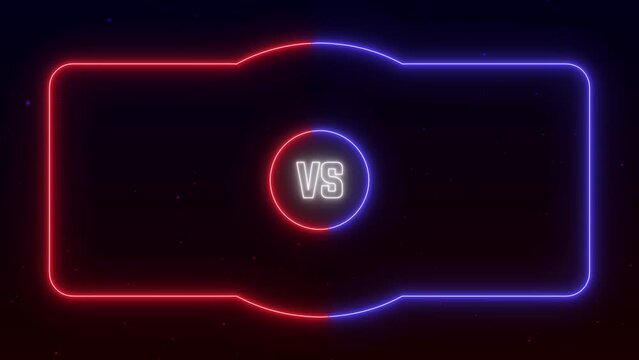 versus animation in blue and red with neon design perfect for fighting games