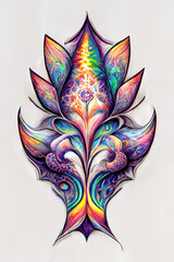 Fototapeta premium Psychedelic Tattoo Design. AI Generated