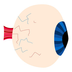 Human eye icon flat vector illustration of human organ eye symbol for web design medicine anatomy for clinic hospital