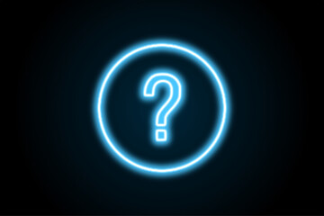 Question mark icon neon sign 