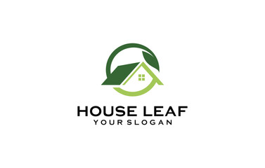 house leaf icon logo vector modern design