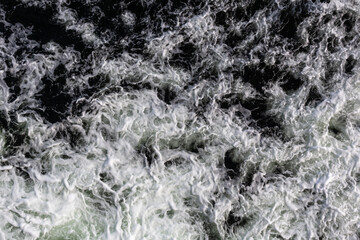 White waves in the sea