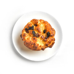 Raisin Pastries. Different from classic versions of Spainish or French cuisines which the cake has many seperate layers. Dough is baked with raisin. There are photo and vector versions for design idea