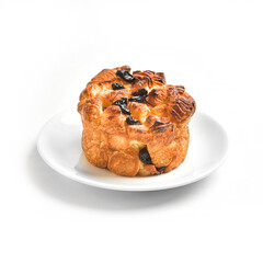 Raisin Pastries. Different from classic versions of Spainish or French cuisines which the cake has many seperate layers. Dough is baked with raisin. There are photo and vector versions for design idea