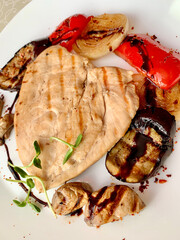 chicken steak close up