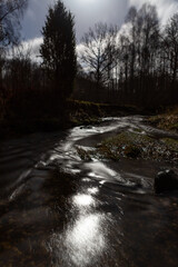 Early spring in Latvia, fields, rivers and landscapes