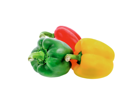 colored peppers isolated on  transparent png