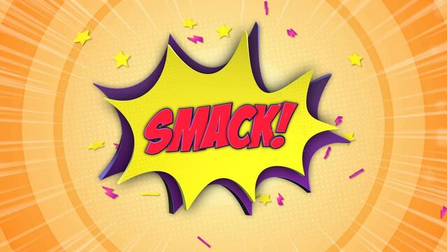 SMACK Comic Text Animation, with Alpha Matte, Loop, 4k
