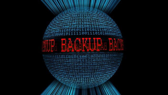 Back up binary data sphere concept