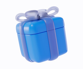 3d gift icon illustration, box present with glass morphism style