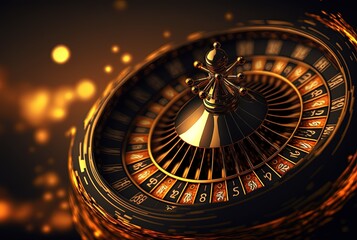 Naklejka premium motion blurred Roulette Wheel, idea for gambling and casino concept, Generative Ai
