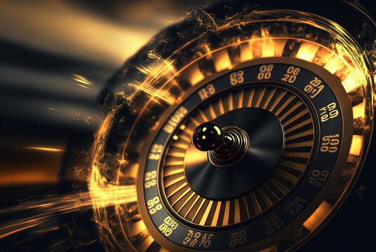 motion blurred Roulette Wheel, idea for gambling and casino concept, Generative Ai