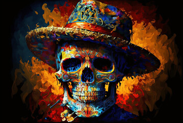Day of the Dead Skull, Skull, Generative AI