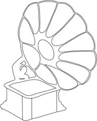Vintage phonograph coloring page