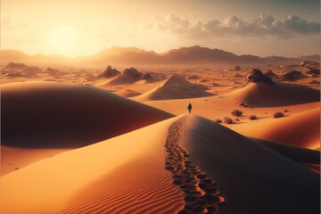 Fototapeta na wymiar Desert. Landscape and scenery. Generative AI