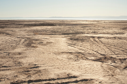 The receding shoreline of the Salton Sea.