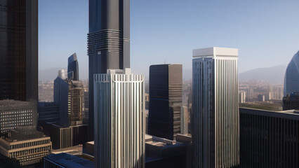 Naklejka premium modern skyscraper in the city, business, Generative AI