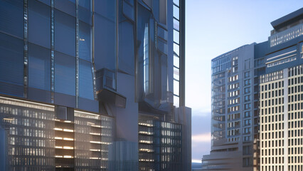 Fototapeta na wymiar modern skyscraper in the city, business, Generative AI