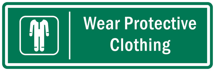 Protective equipment sign and labels wear protective clothing