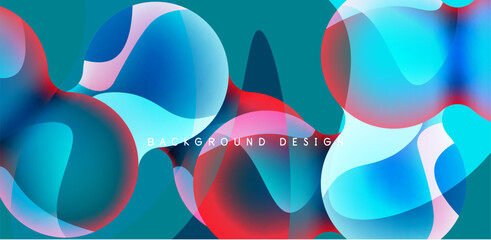 Spheres and circles abstract background, trendy colorful design. Vector Illustration For Wallpaper, Banner, Background, Card, Book Illustration, landing page