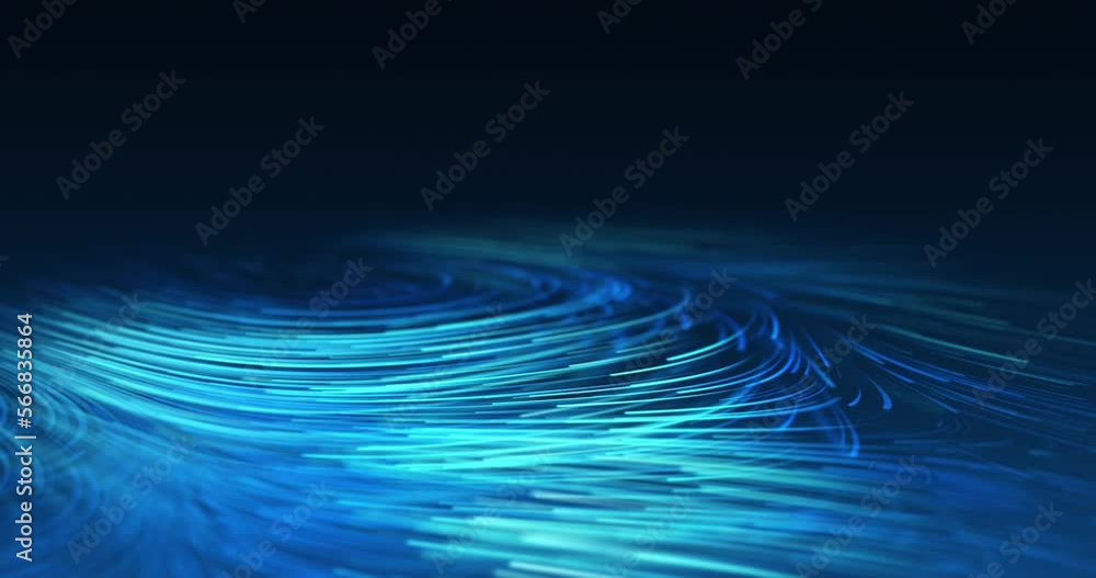 Poster futuristic technology loop with copyspace. blue lines communicate the flow of information and data i
