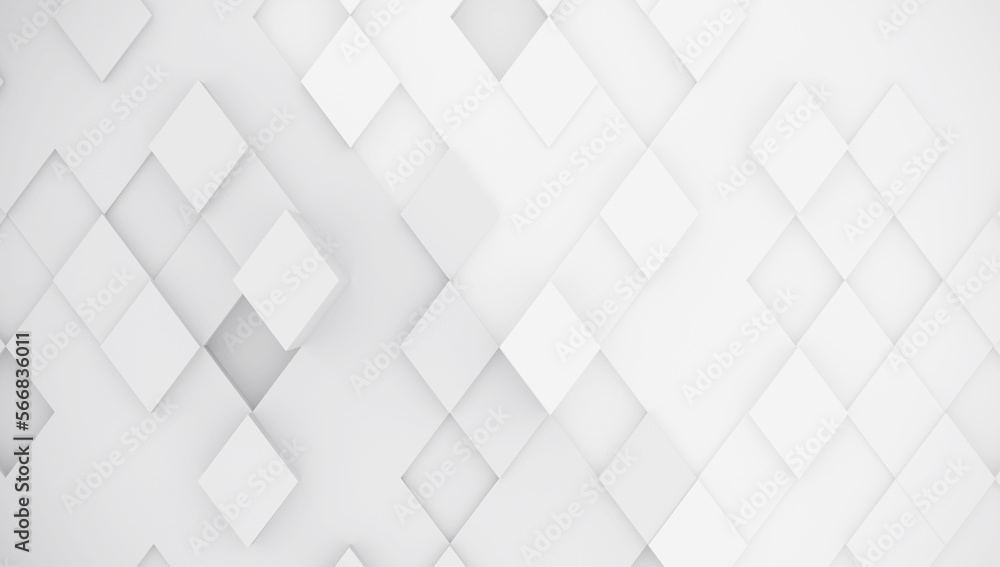Poster abstract background of rhombuses. gray color. 3d rendering.