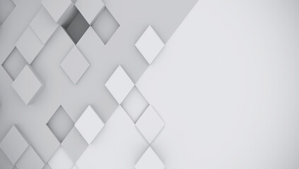 Abstract background of rhombuses. Gray color. 3d rendering.