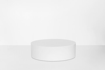 White round podium. light, round