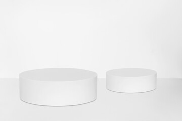 White round podium. light, round
