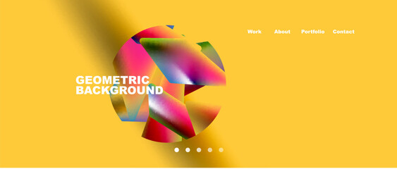 Fototapeta premium Landing page background template. Abstract geometric shapes composition. Vector illustration for wallpaper, banner, background