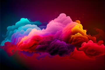 Rainbow Colored Clouds Background  Generative AI