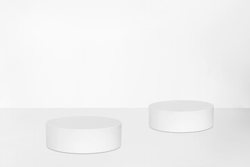 White round podium. light, round