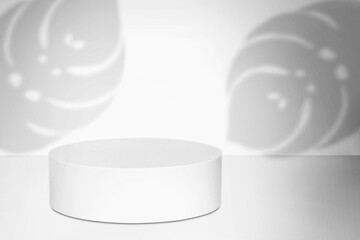 White round podium. light, round