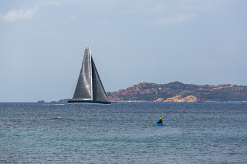 yachts in the expanses of the Mediterranean Sea