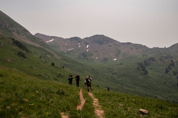 Backpacking the Maroon Bells Wilderness on Sunday, July 11, 2021 in Colorado.