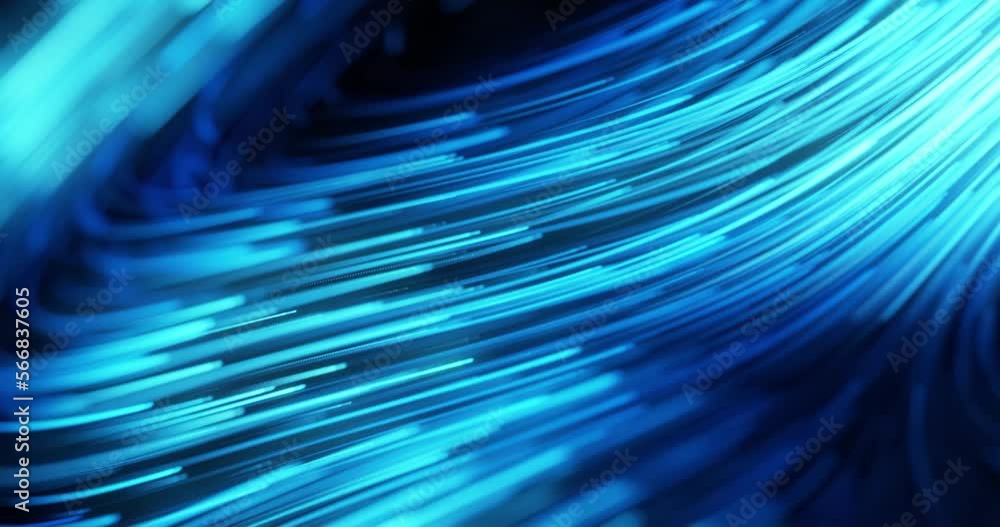 Poster abstract geometric patterns in glowing electric blue, representing the futuristic technology of data