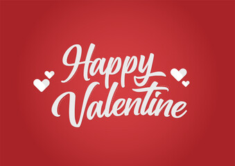 Happy valentine's writing and love icon with red background gradation