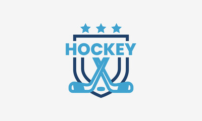 Hockey emblem logo with simple style