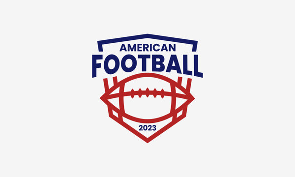 American football emblem logo with simple style