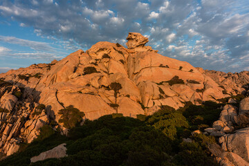Landscapes in the Mediterranean on the coast of Sardinia, La Maddalena