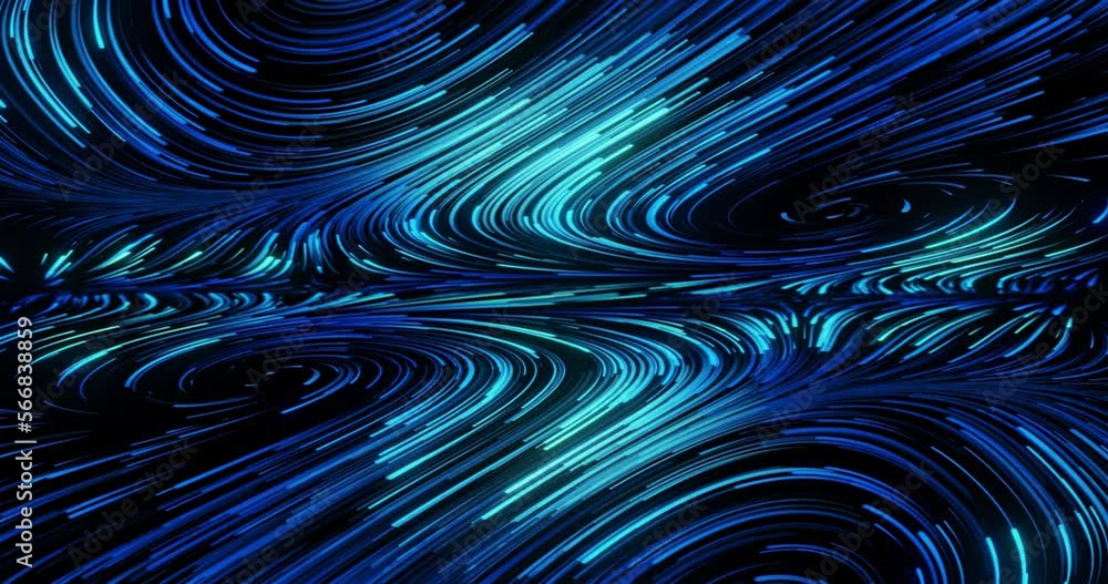Poster abstract and futuristic technology video loop. blue lines communicate the flow of information and da