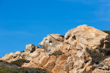 Landscapes in the Mediterranean on the coast of Sardinia