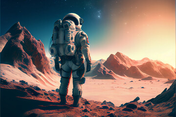 Astronaut at Unknown Planet - Generative AI
