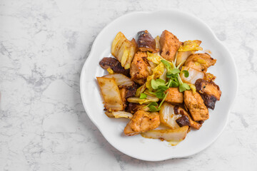 鶏肉と白菜のオイスターソース炒め