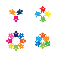 community logo or teamwork logo design template