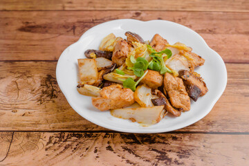 鶏肉と白菜のオイスターソース炒め