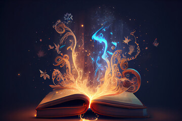 magic book on fire