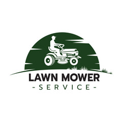 Lawn mower service logo icon isolated