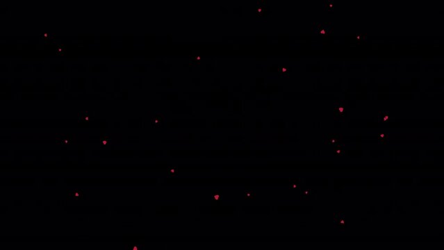 弾ける赤色のハートのアニメーション動画